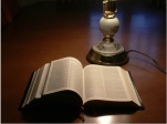 bible and lamp